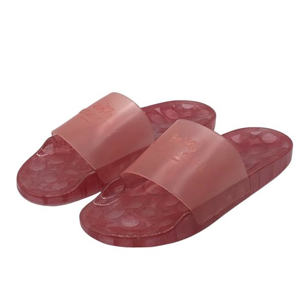 Coach Ulyssa Slide NWT Womens Size 10 Rubber Candy Apple Pink Slip On Sandals - Picture 4 of 11